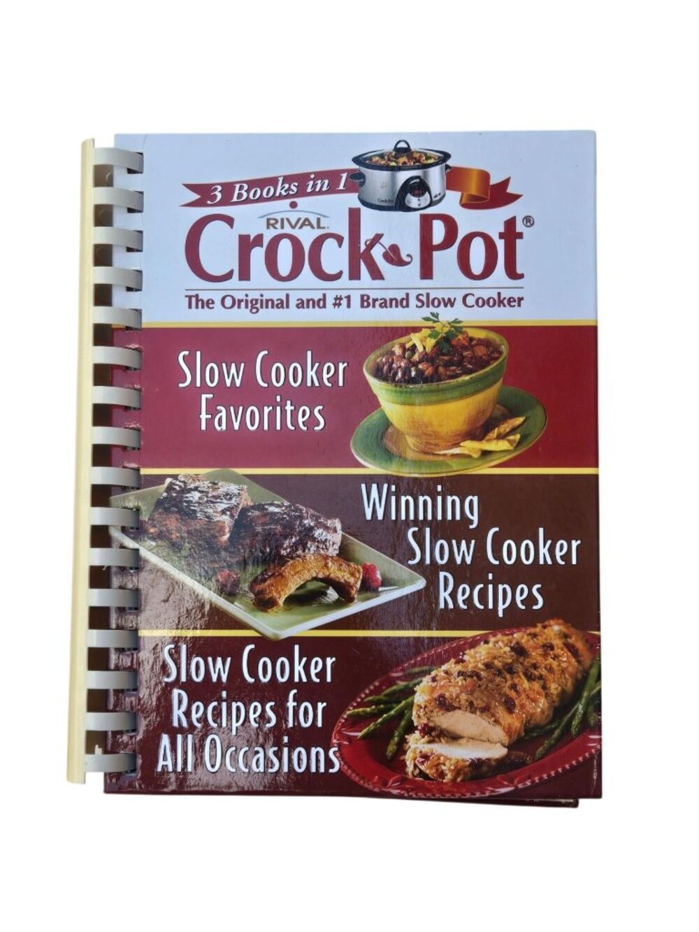 Crock-Pot Slow Cooker Favorites Cookbook 3 Books In 1 Recipe Book Spiral Bound